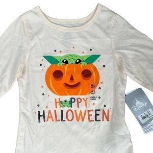 Disney Baby Yoda Happy Halloween Long Sleeve Tee - Size XS (4)
